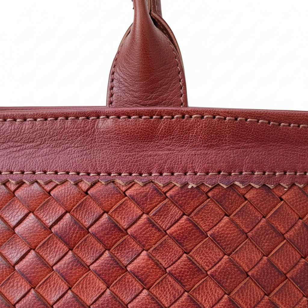 Handmade Moroccan Braided Leather Tote Bag