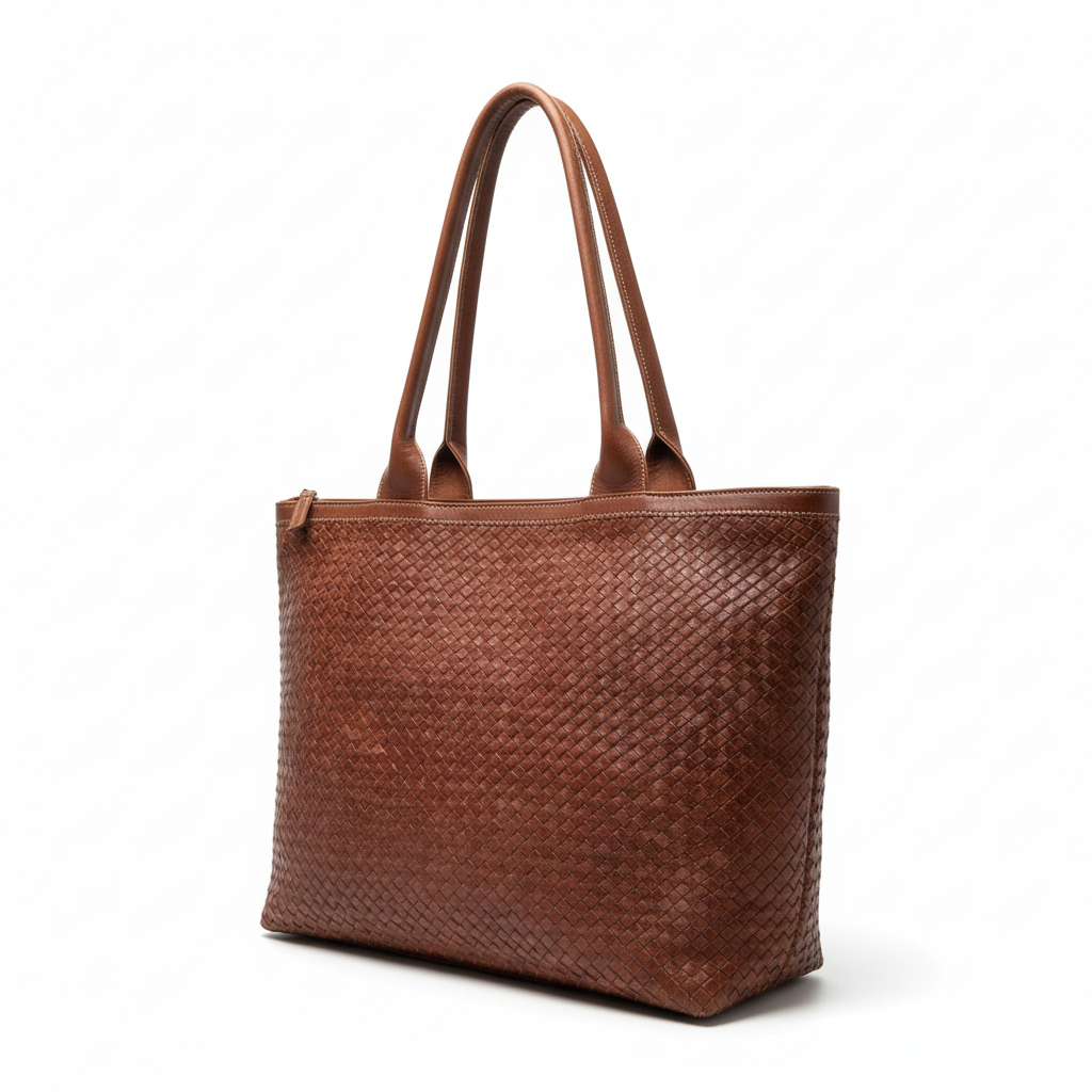 Handmade Moroccan Braided Leather Tote Bag
