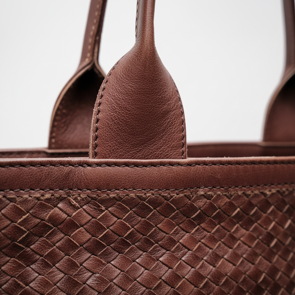 Handmade Moroccan Braided Leather Tote Bag