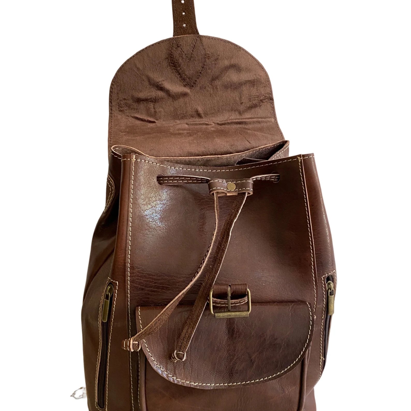 Handmade Leather Backpack Weekender Bag Morocco