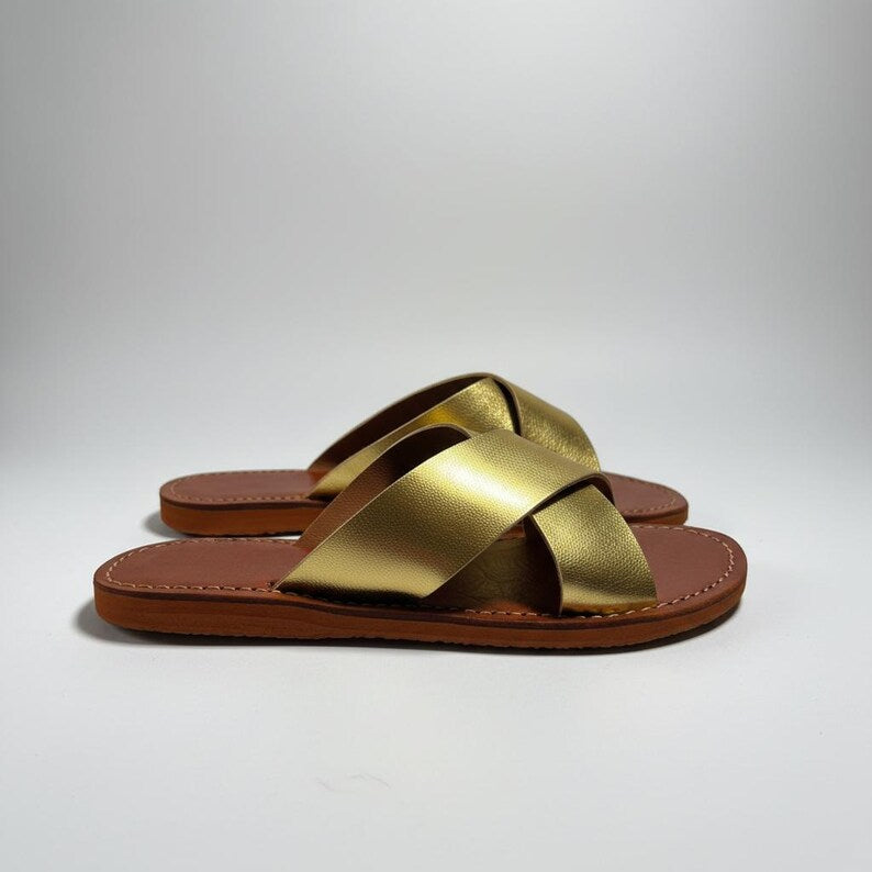 Handmade Moroccan Leather Sandals for Women, Natural Leather Babouche, Traditional Slippers, Orthopedic Artisan Shoes