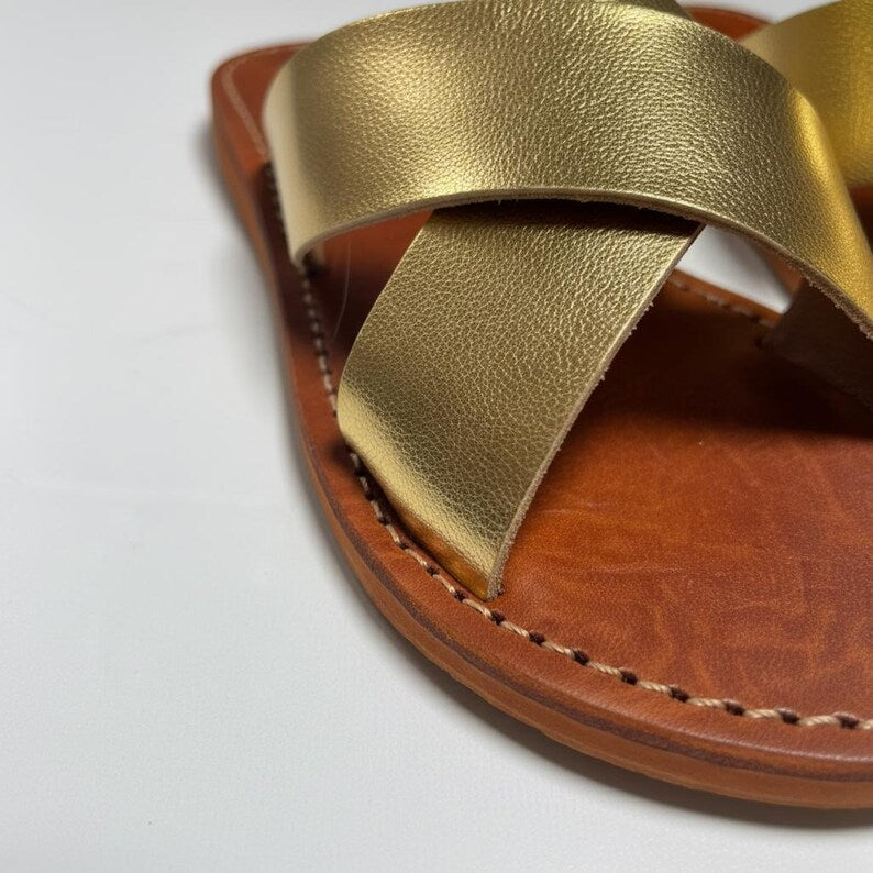 Handmade Moroccan Leather Sandals for Women, Natural Leather Babouche, Traditional Slippers, Orthopedic Artisan Shoes