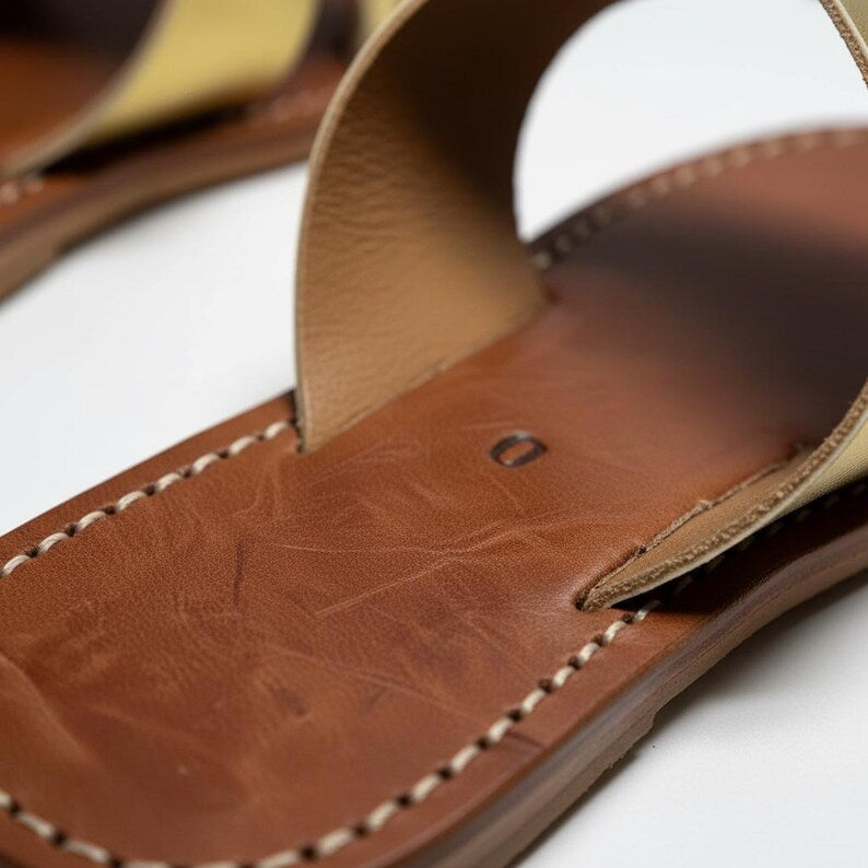 Handmade Moroccan Leather Sandals for Women, Natural Leather Babouche, Traditional Slippers, Orthopedic Artisan Shoes