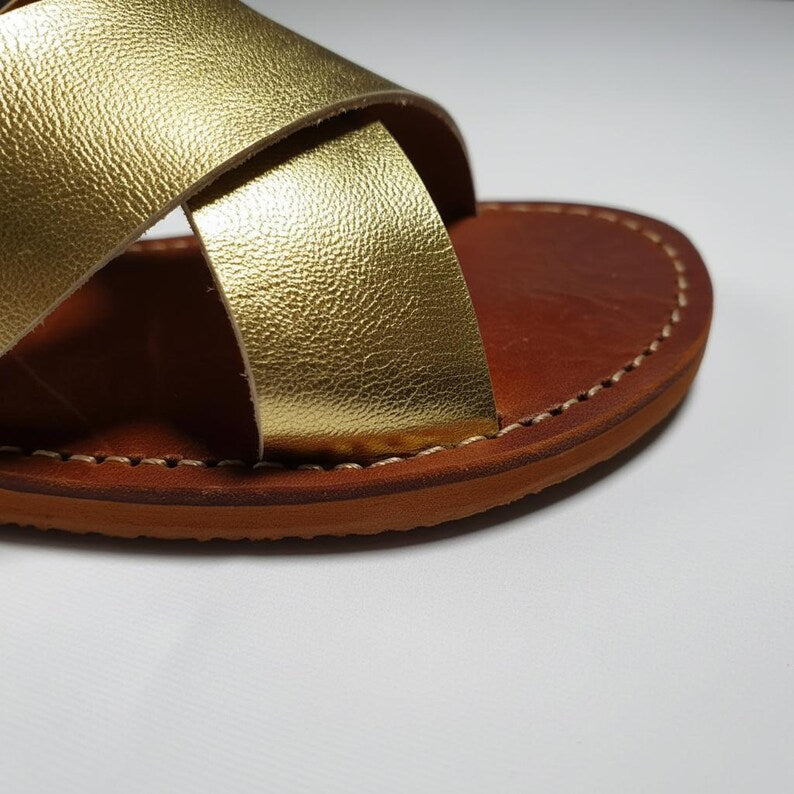 Handmade Moroccan Leather Sandals for Women, Natural Leather Babouche, Traditional Slippers, Orthopedic Artisan Shoes