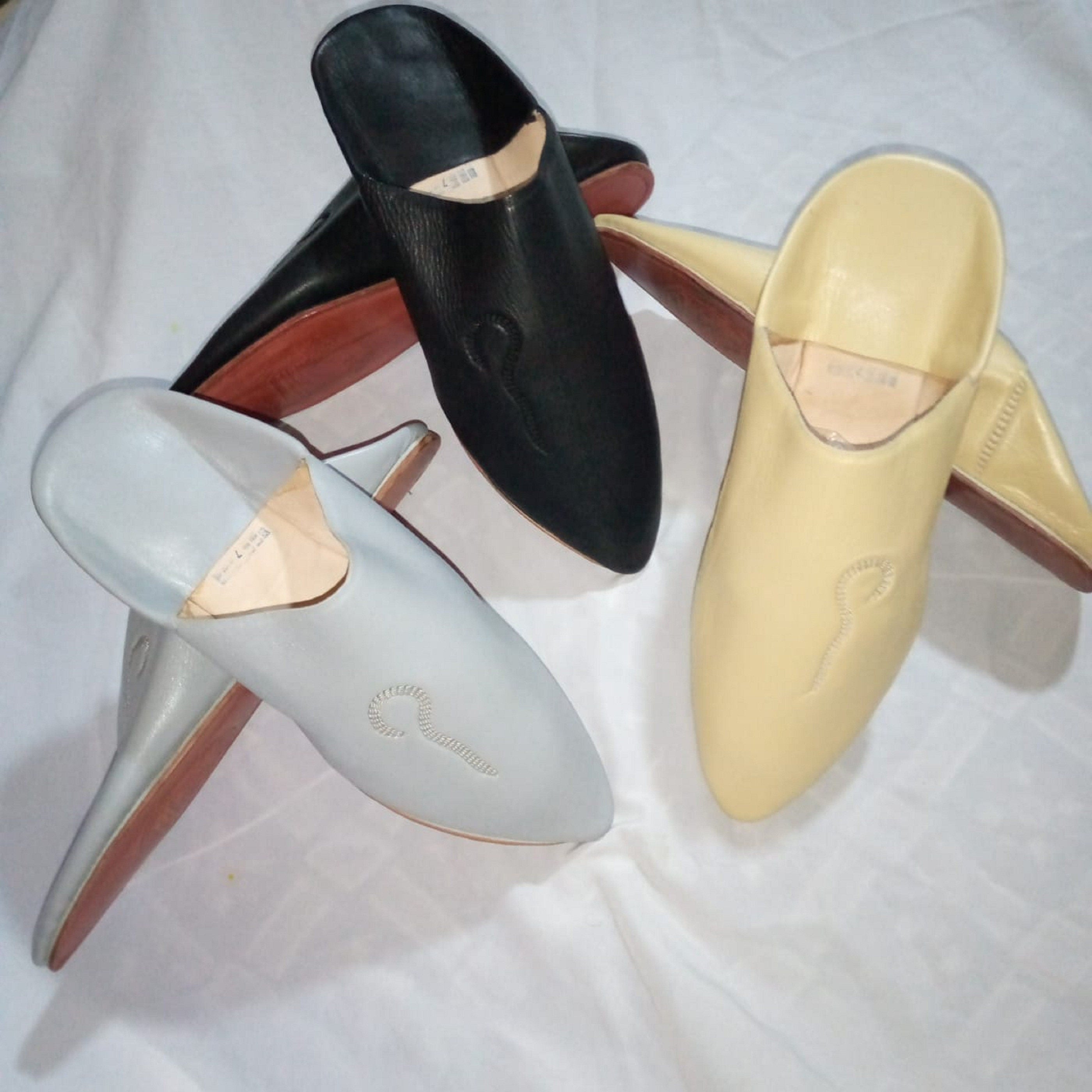 Handmade Moroccan Babouche Slippers for Men – Natural Leather Traditional Shoes