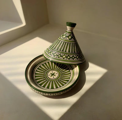 Authentic Handmade Tagine – Natural Clay Moroccan Pottery – Traditional Lead-Free Cookware & Decorative Pot – Artisan Painted Pottery