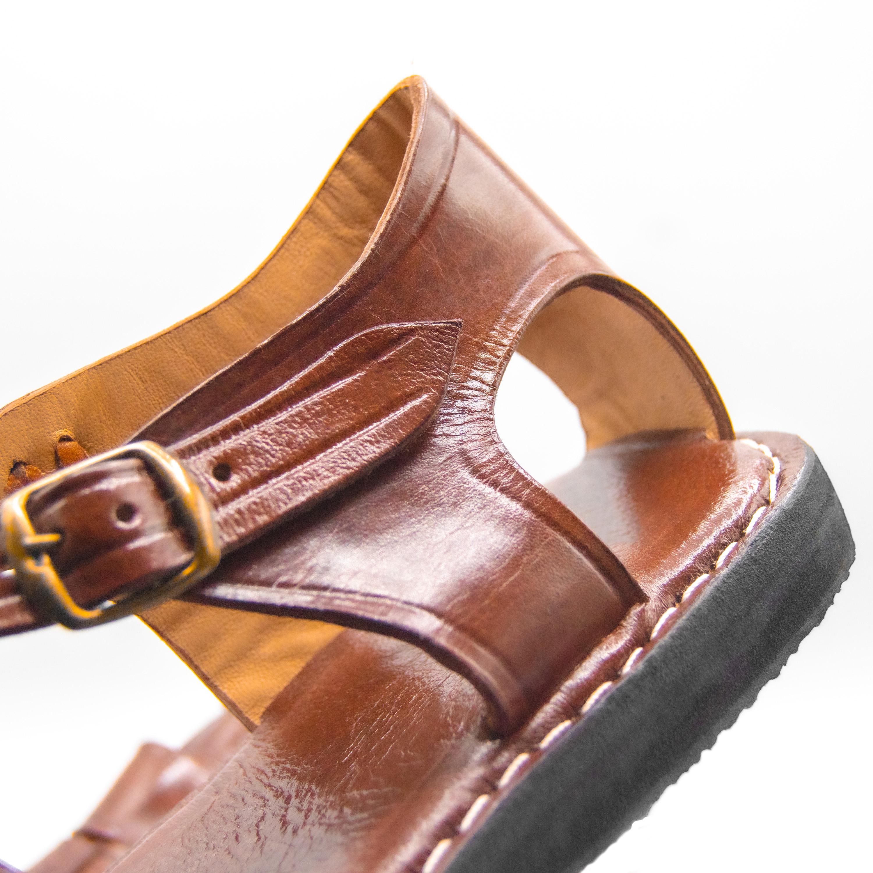Moroccan Leather Fisherman Sandals Unisex Handmade Vegetable Tanned