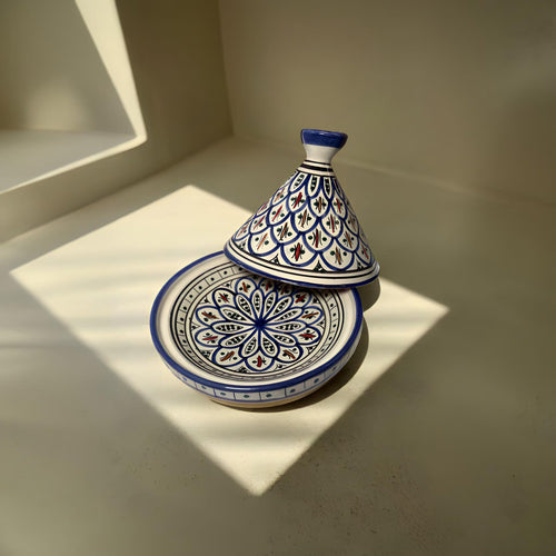 Handmade Tagine – Natural Clay Moroccan Pottery – Traditional Lead-Free Cookware & Decorative Pot – Artisan Painted Pottery