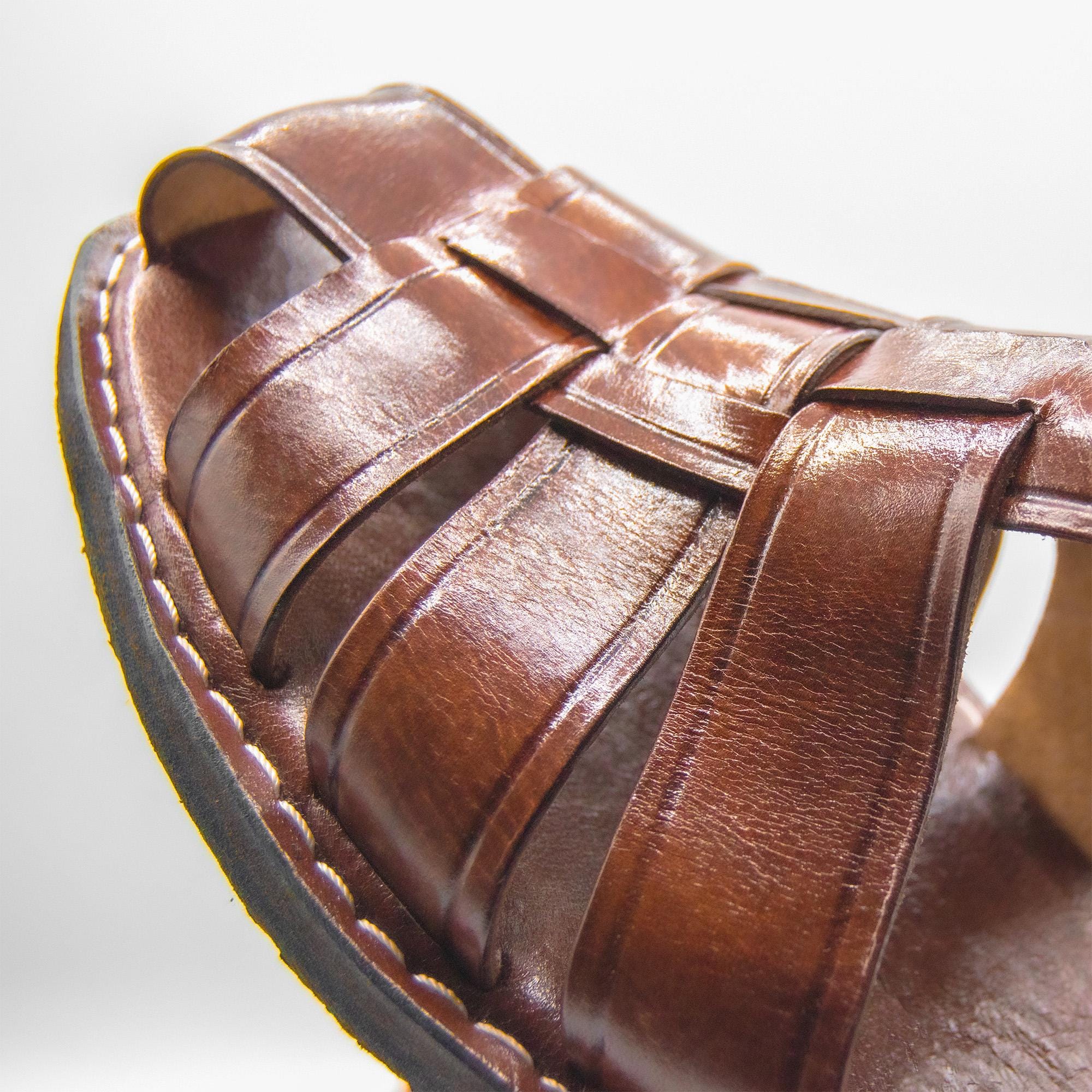Moroccan Leather Fisherman Sandals Unisex Handmade Vegetable Tanned