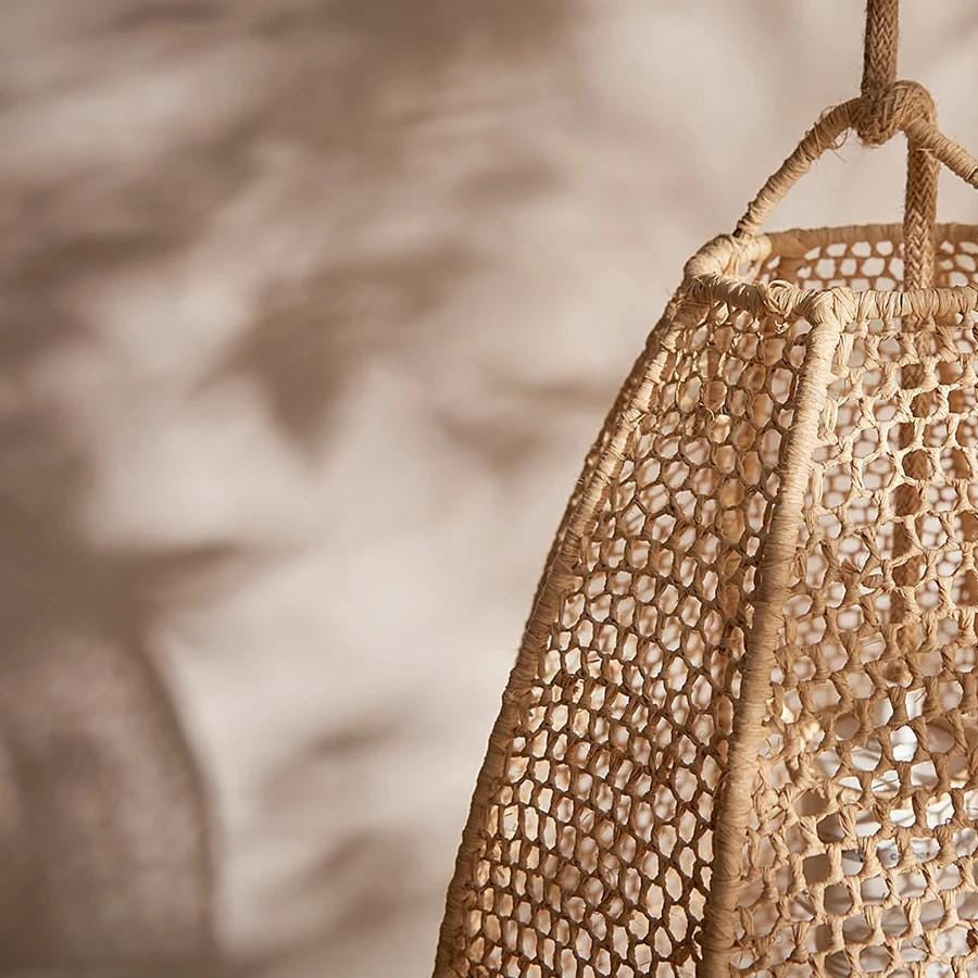 Handmade Raffia Pendant Lamp Shade Boho