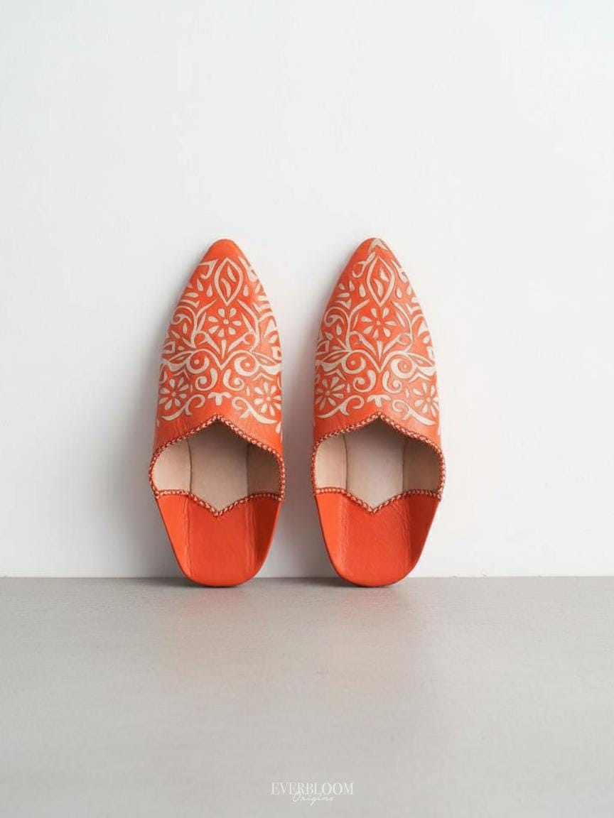 Moroccan Babouches for Women: Premium Leather Slippers, Moroccan Babouches Shoes Women - Handmade