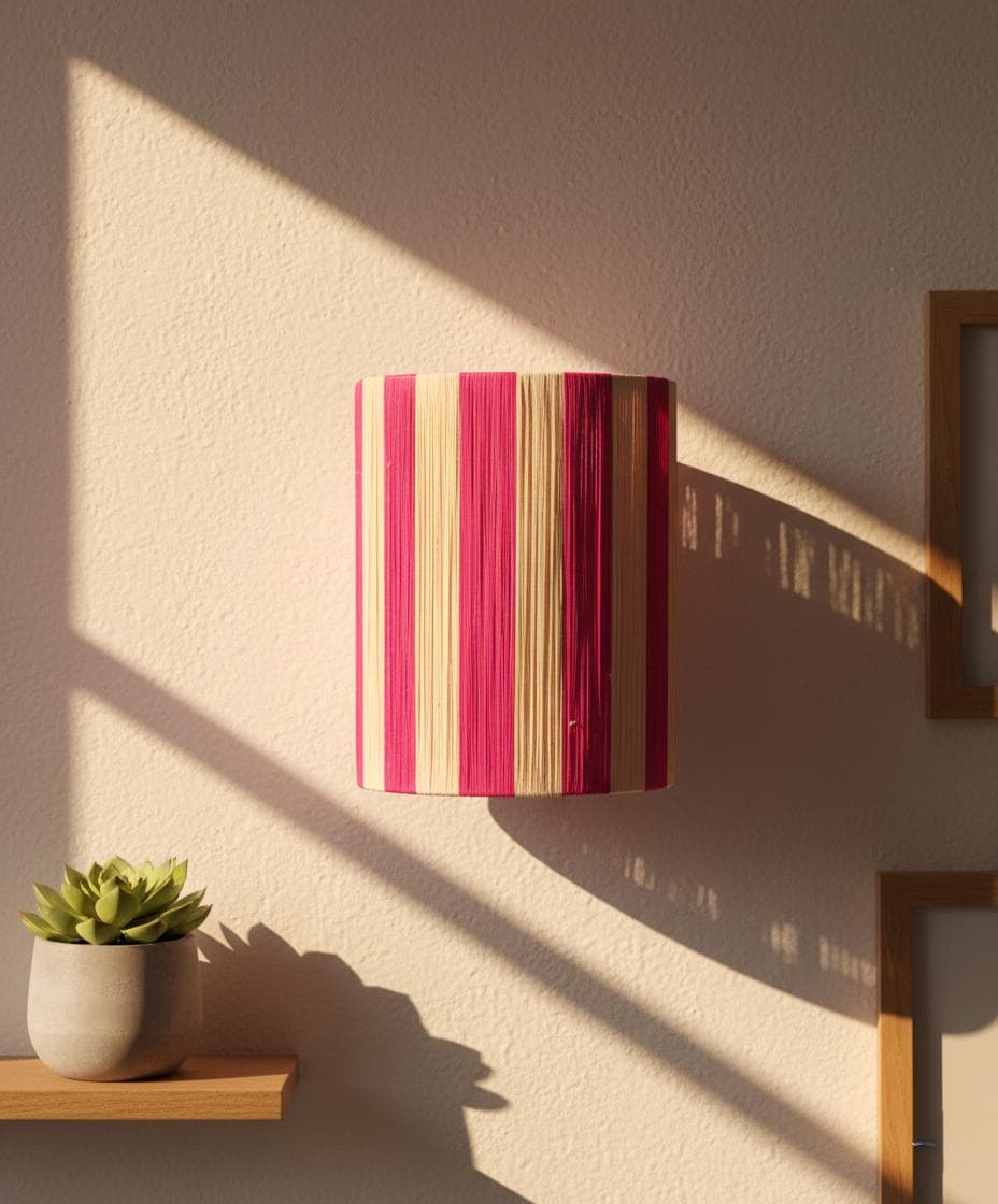 Moroccan Raffia Wall Lamp Handmade Boho