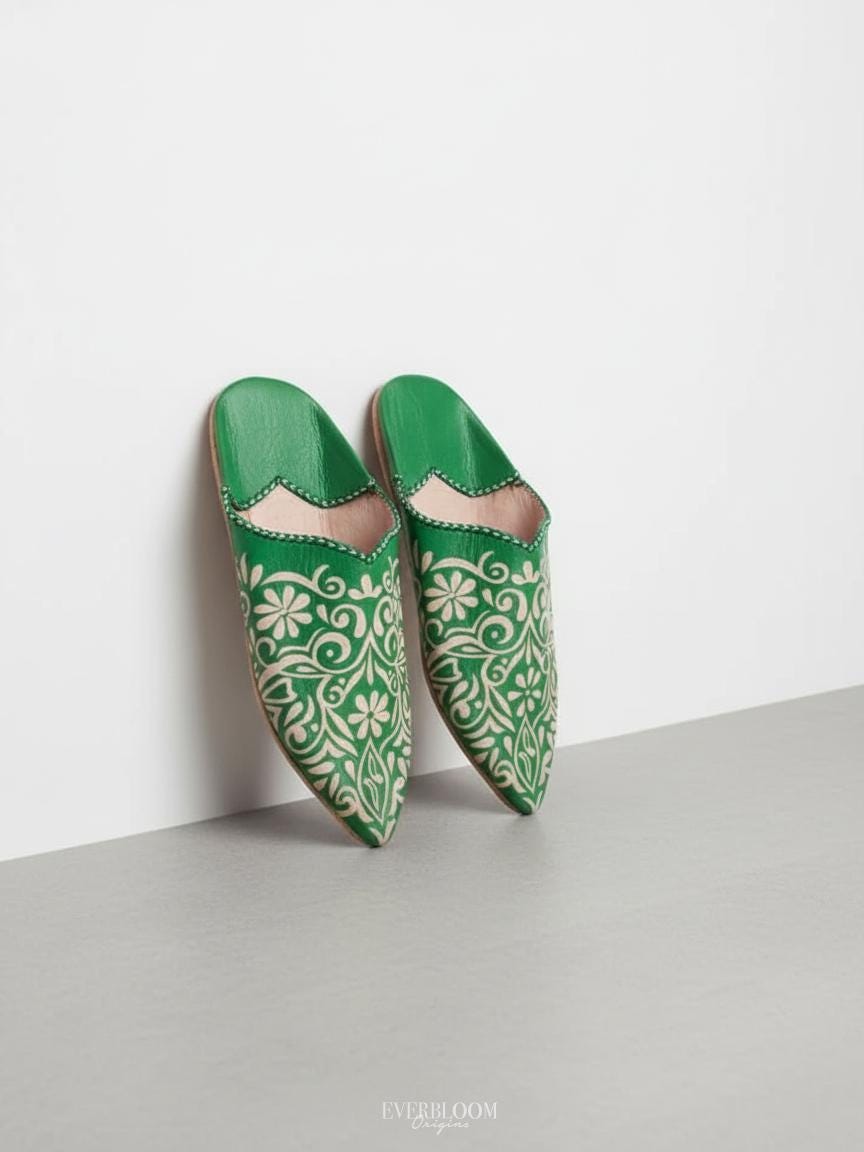 Moroccan Babouches for Women: Premium Leather Slippers, Moroccan Babouches Shoes Women - Handmade