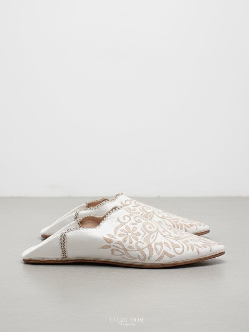 Moroccan Babouches for Women: Premium Leather Slippers, Moroccan Babouches Shoes Women - Handmade