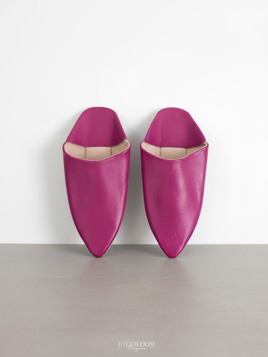 Handmade Babouche Slippers – Authentic Moroccan Slippers, Unisex Indoor &amp; Outdoor Shoes, Pointed Moroccan Babouche Footwear