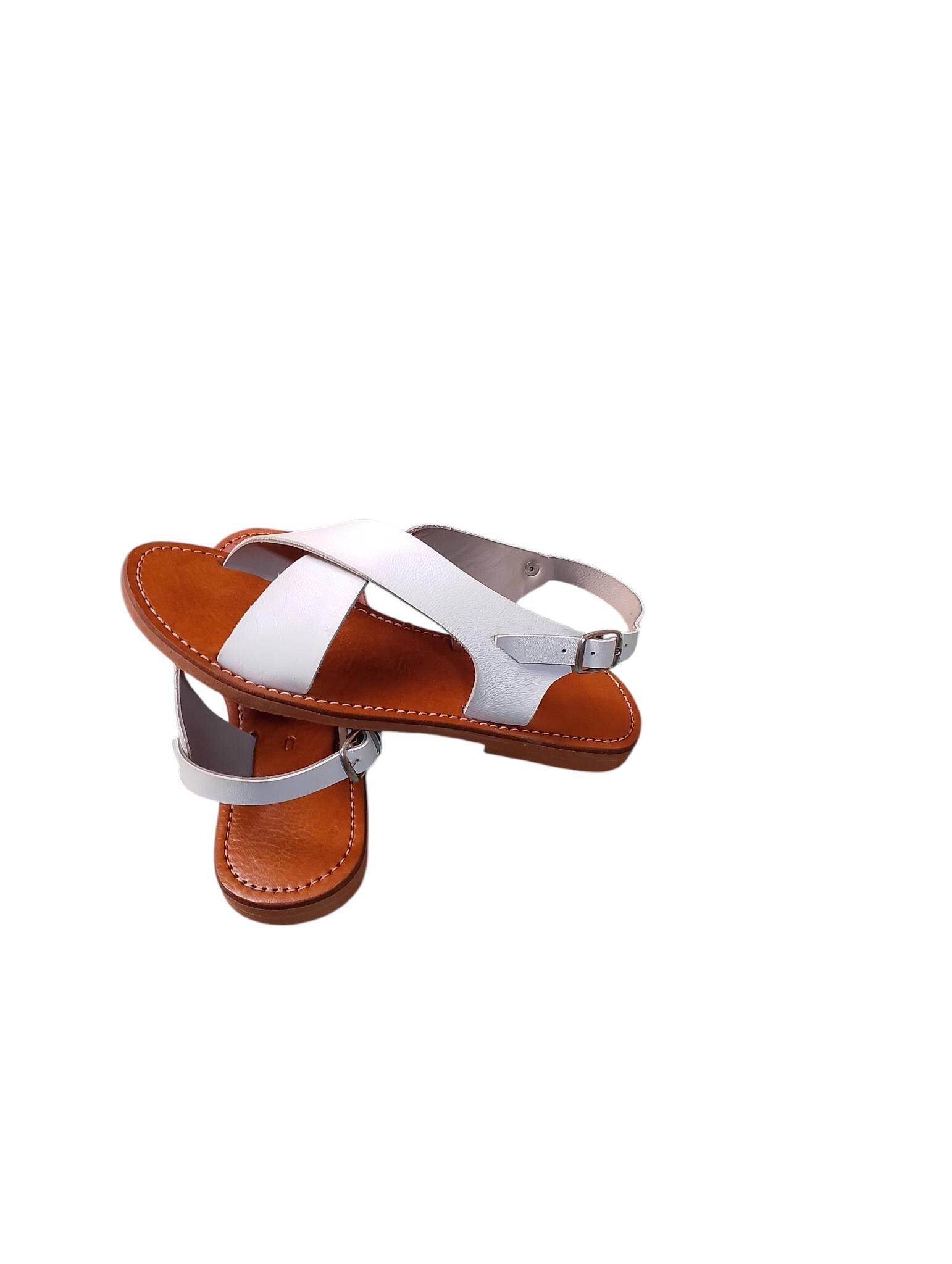 Moroccan Leather Cross-Strap Sandals Women Handmade Leopard Print 6 Colors