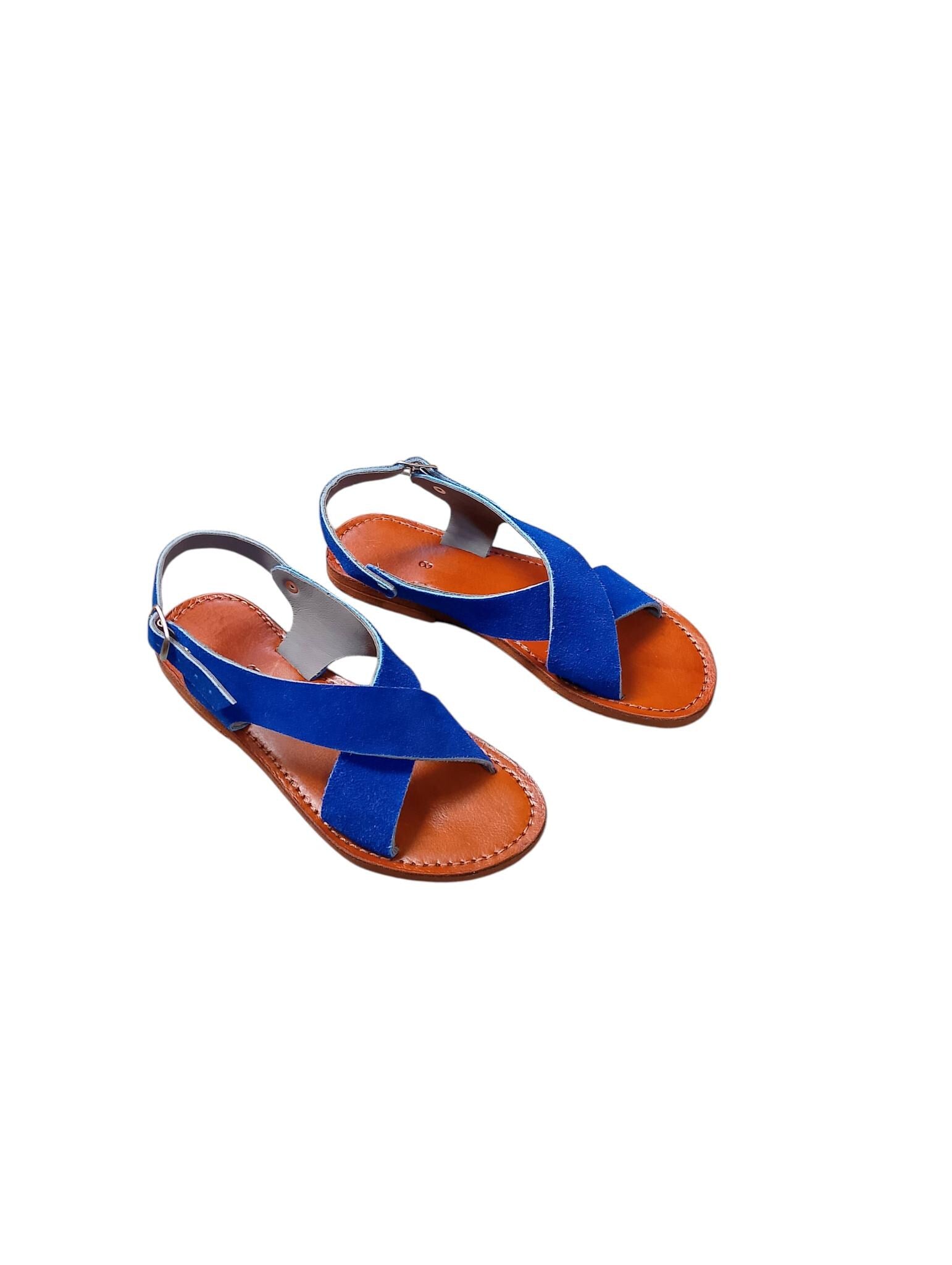 Moroccan Leather Cross-Strap Sandals Women Handmade Leopard Print 6 Colors