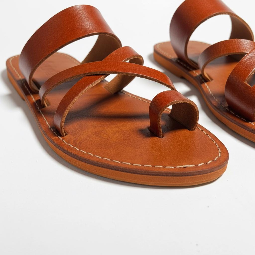 Moroccan Leather Sandals Unisex Handmade Babouche Orthopedic