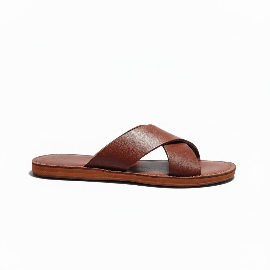 Moroccan Leather Sandals Unisex Handmade Double Sole Slides