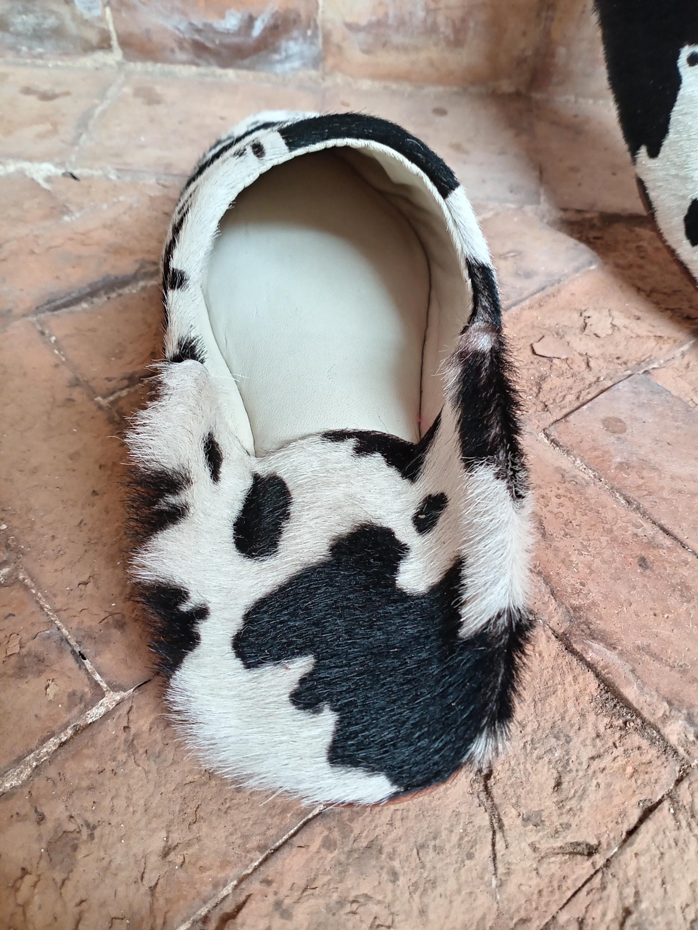 Men's slippers / Women's slippers / Cowhide leather slippers / Entirely hand-stitched / 100% natural leather