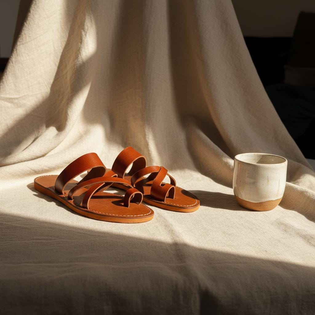 Moroccan Leather Sandals Unisex Handmade Babouche Orthopedic
