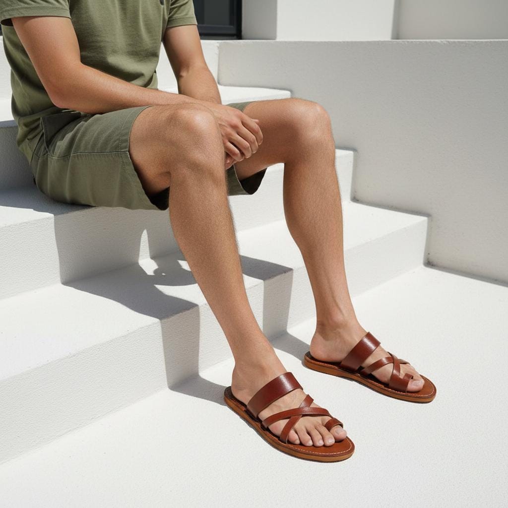 Moroccan Leather Sandals Unisex Handmade Babouche Orthopedic