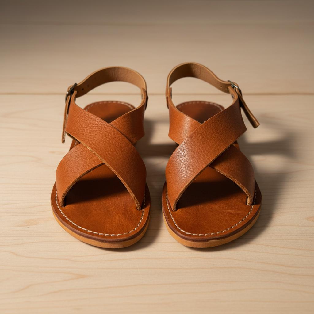Moroccan Leather Sandals Women Handmade Boho Flat