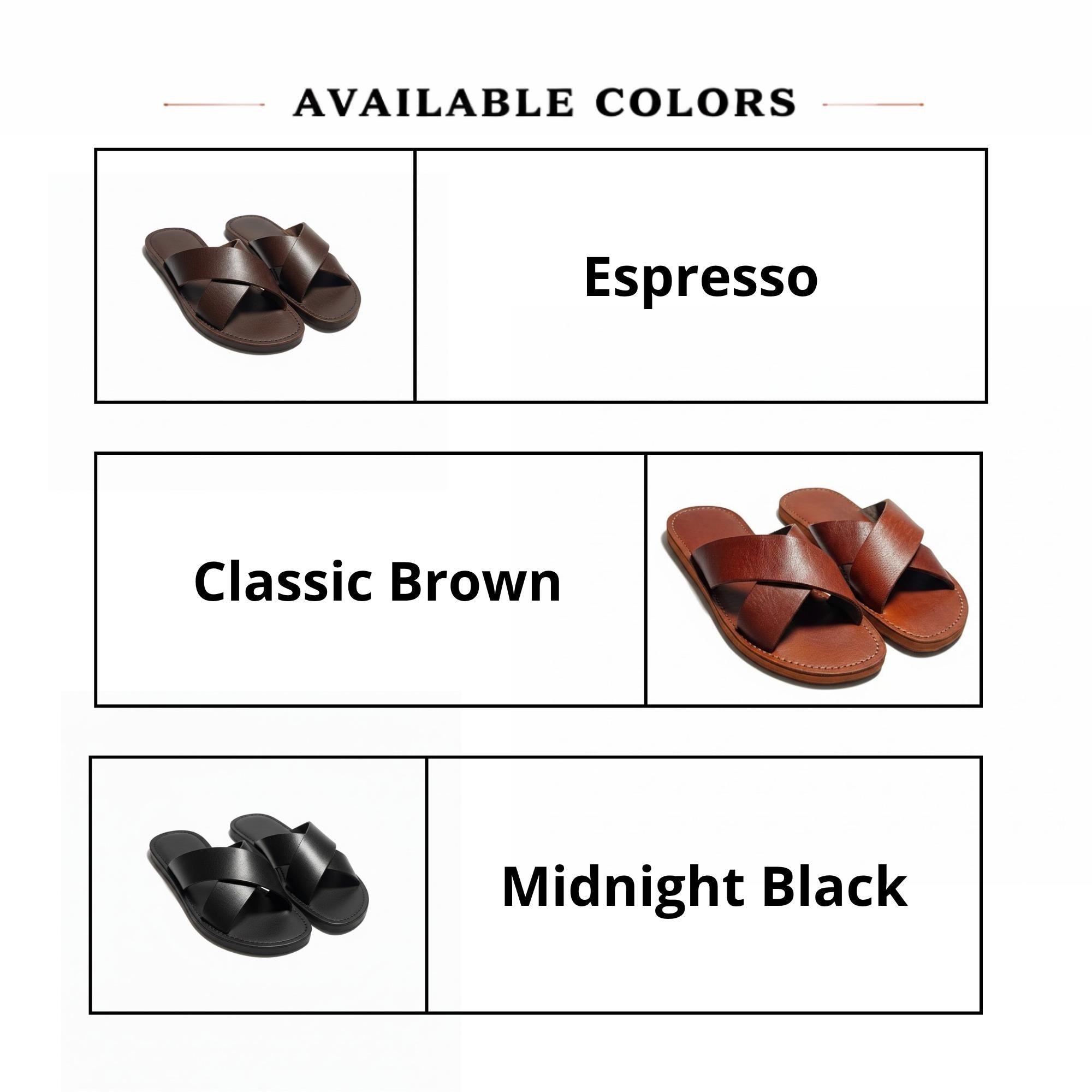 Moroccan Leather Sandals Unisex Handmade Double Sole Slides