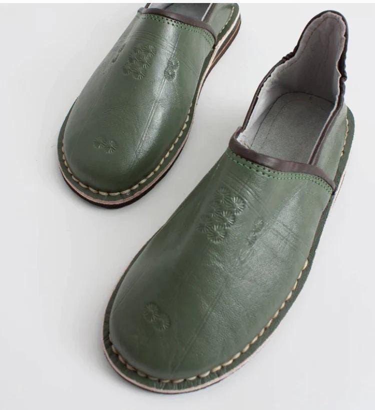 Moroccan Babouche Slippers Handmade | Traditional Leather Babouches for Women &amp; Men | Comfortable Indoor Outdoor Slippers Morocco
