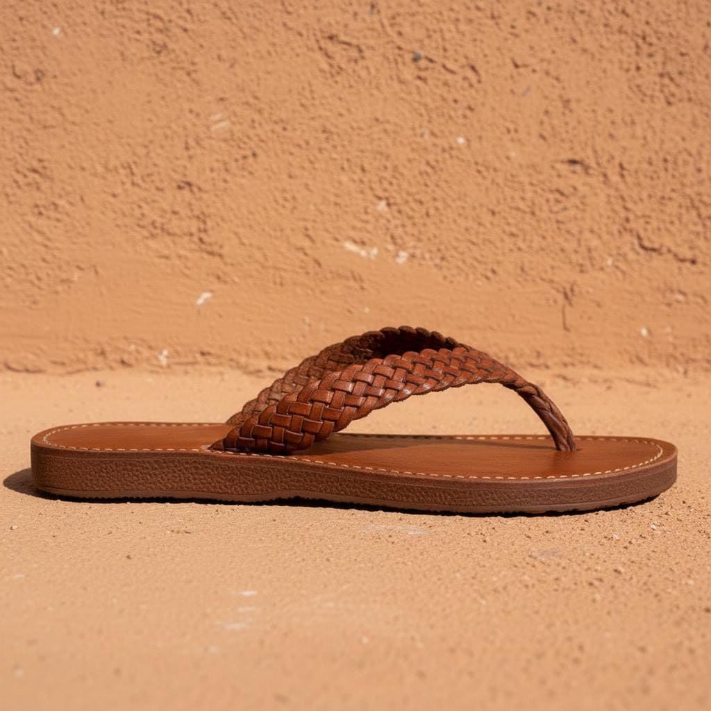 Moroccan Leather Sandals Unisex Handmade Flip Flops