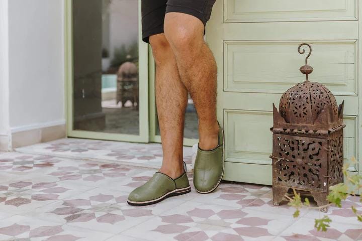 Moroccan Babouche Slippers Handmade | Traditional Leather Babouches for Women &amp; Men | Comfortable Indoor Outdoor Slippers Morocco