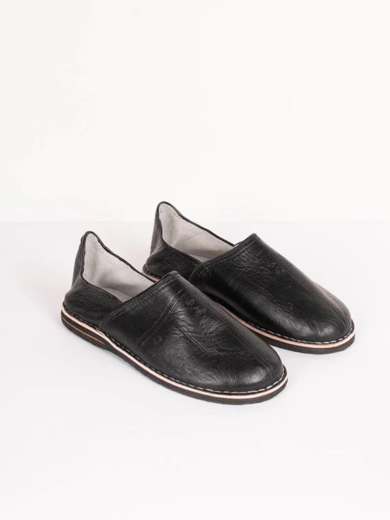 Moroccan Babouche Slippers Handmade | Traditional Leather Babouches for Women &amp; Men | Comfortable Indoor Outdoor Slippers Morocco