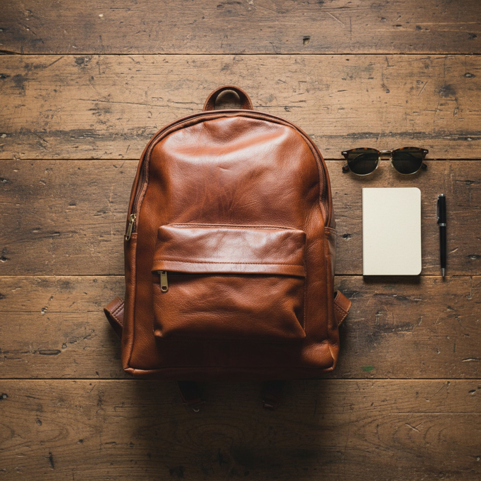 Handmade Moroccan Leather Backpack Laptop Rucksack