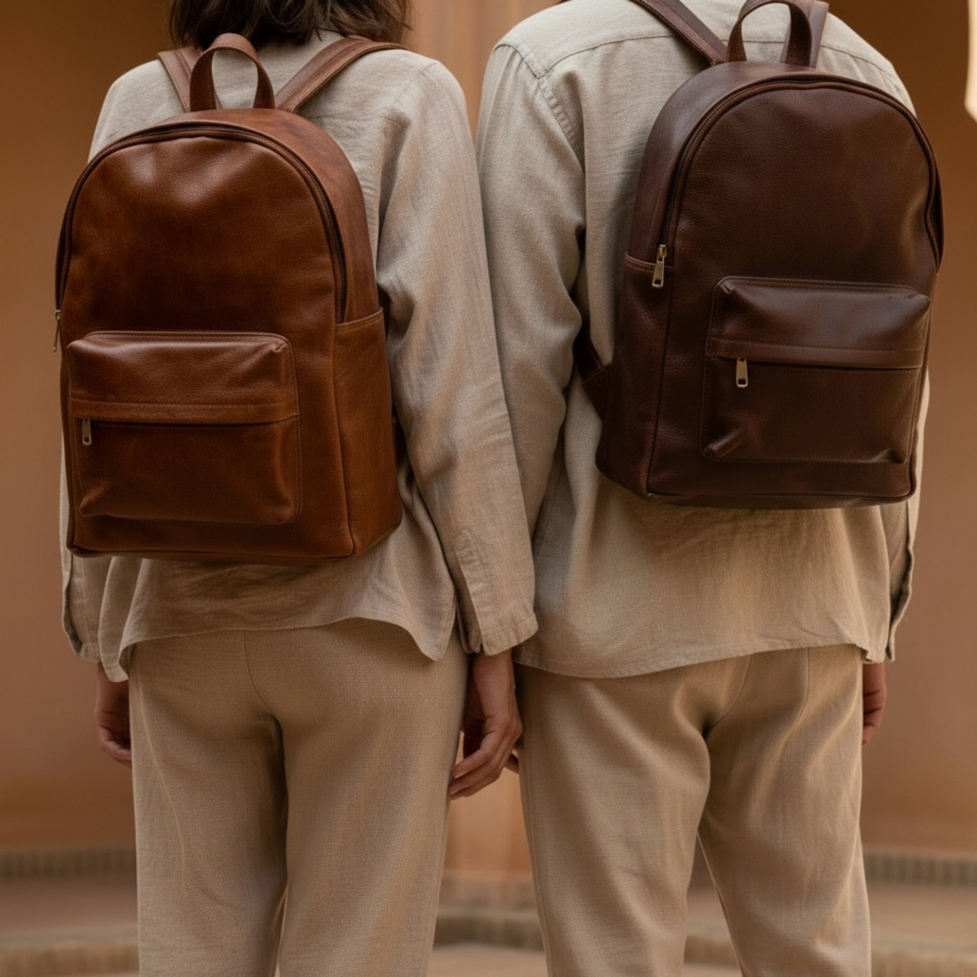 Handmade Moroccan Leather Backpack Laptop Rucksack