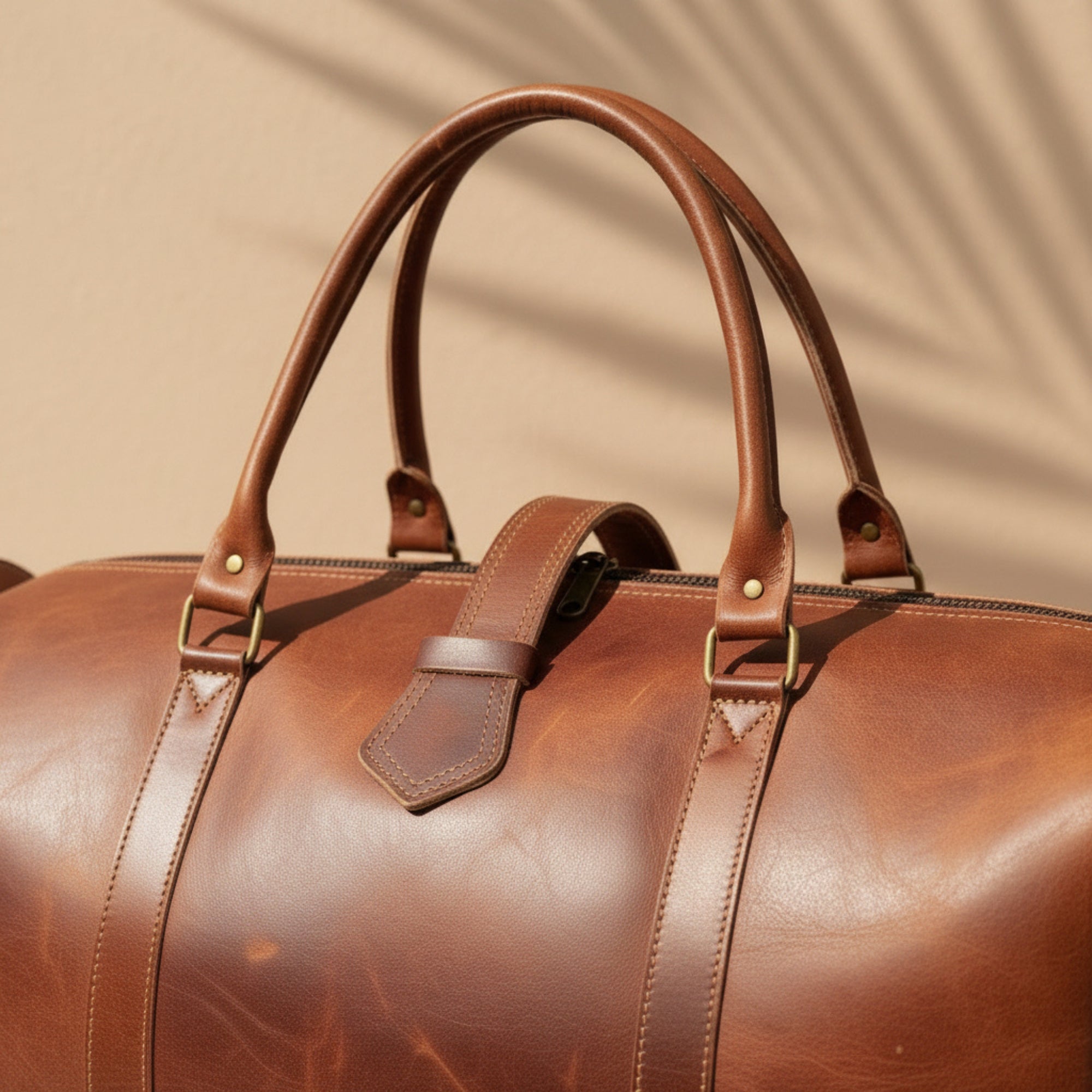 Handmade Moroccan Leather Duffle Bag Travel Weekender