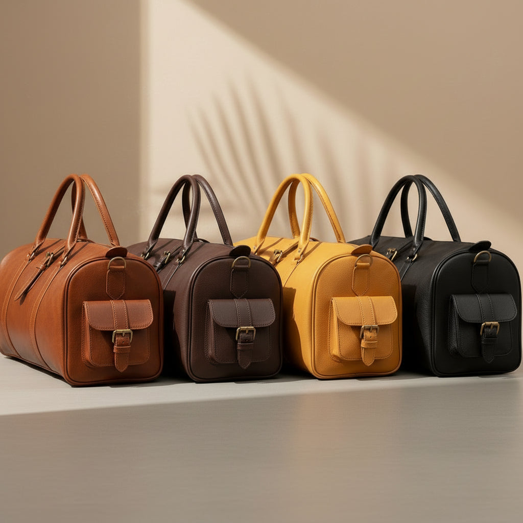 Handmade Moroccan Leather Duffle Bag Weekender