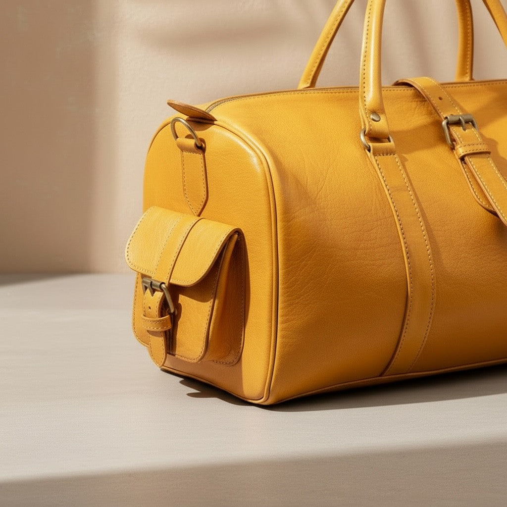 Handmade Moroccan Leather Duffle Bag Weekender