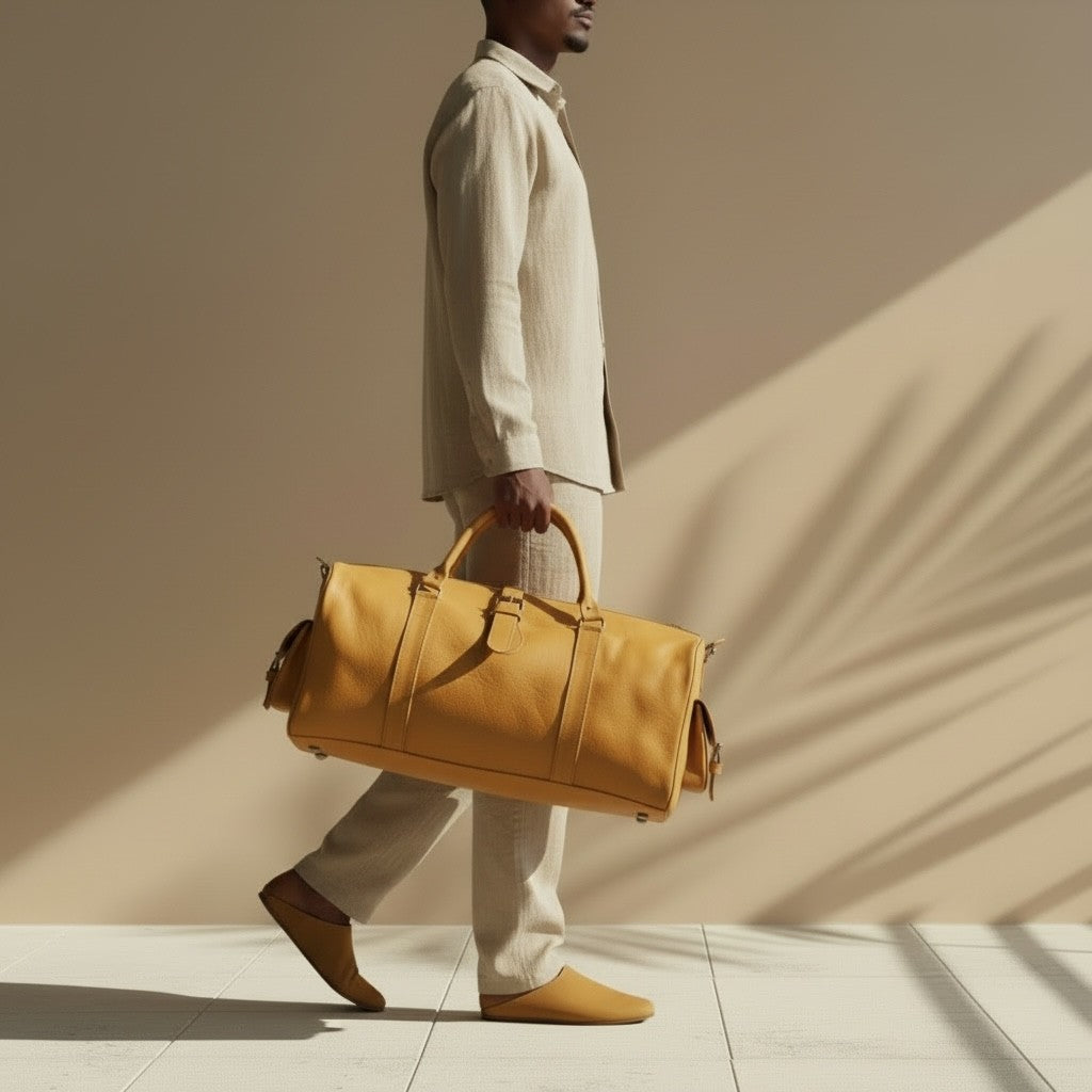 Handmade Moroccan Leather Duffle Bag Weekender