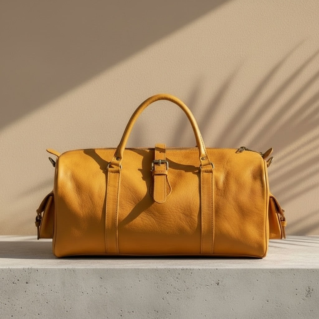 Handmade Moroccan Leather Duffle Bag Weekender