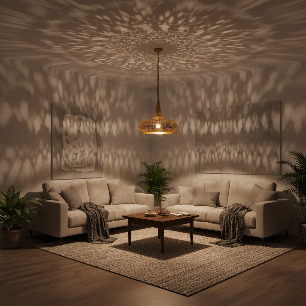 Living room at night