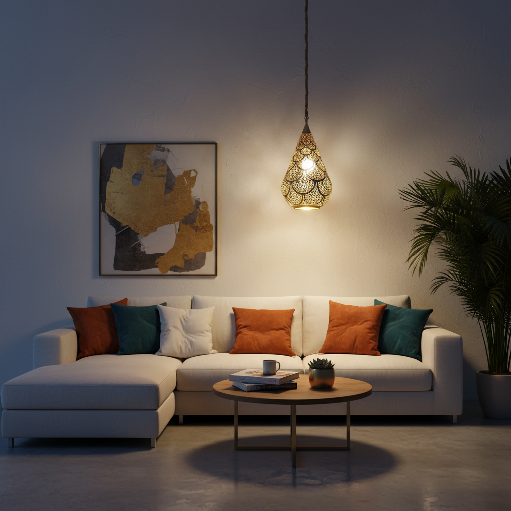 Living room with short cable