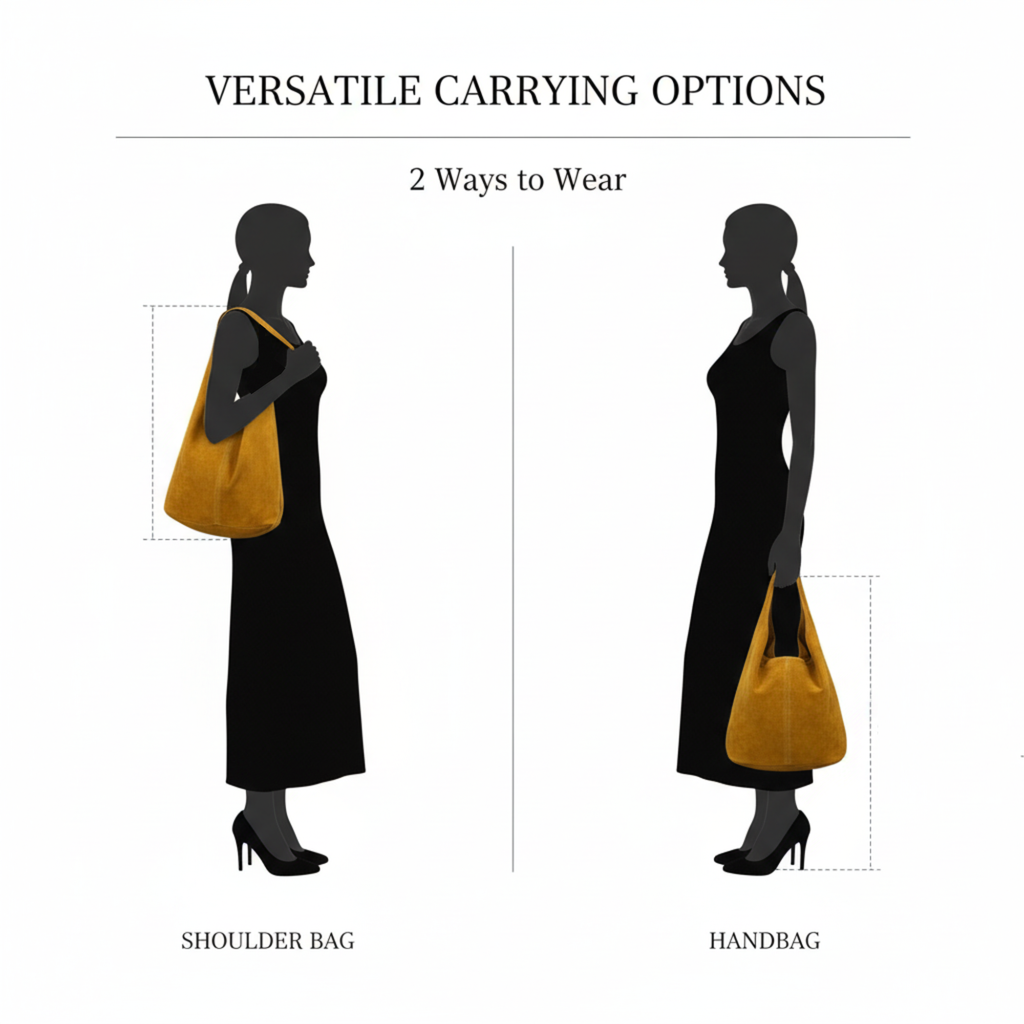 Premium Suede Leather Hobo Bag Morocco