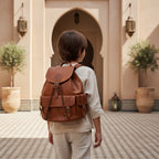 Handmade Moroccan Leather Backpack Vintage Rucksack