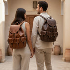 Handmade Moroccan Leather Backpack Vintage Rucksack