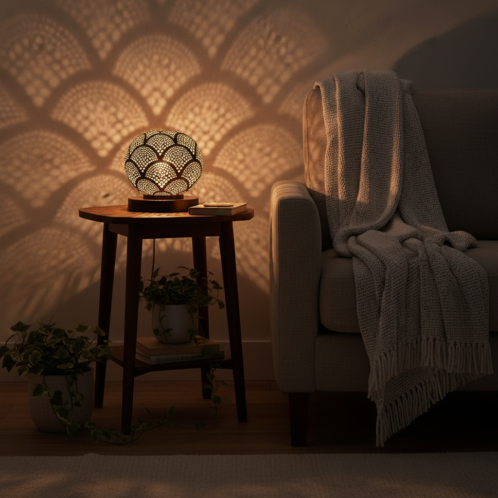 Reading nook at night