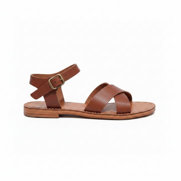 Handmade Leather Sandals Women Flat Ankle Strap Minimalist