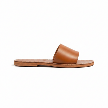 Moroccan Leather Slide Sandals Women Handmade Flat
