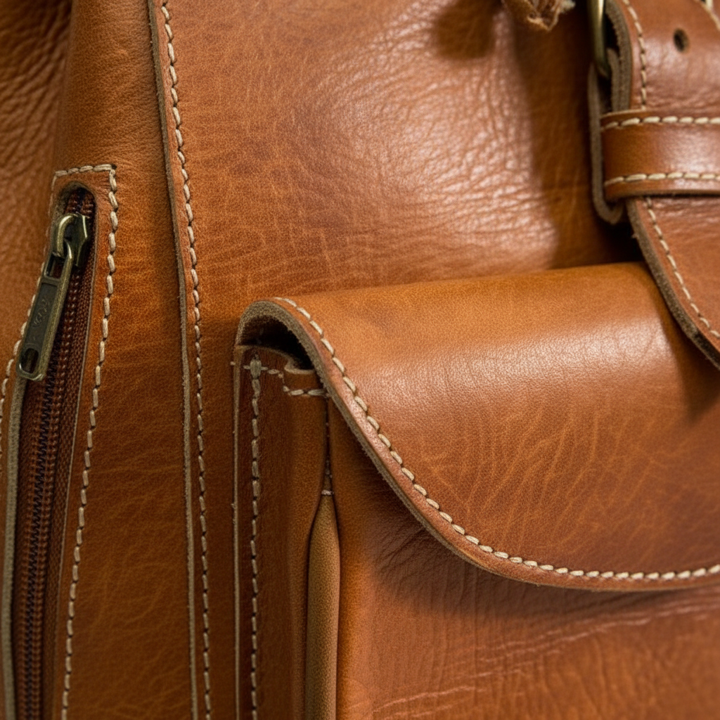 Handmade Leather Backpack Weekender Bag Morocco