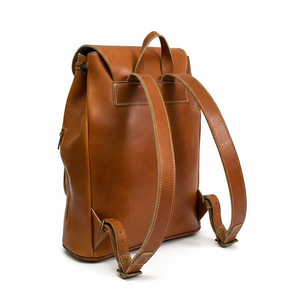 Handmade Leather Backpack Weekender Bag Morocco