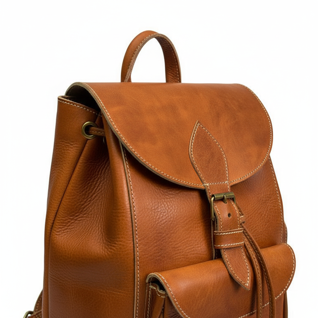 Handmade Leather Backpack Weekender Bag Morocco